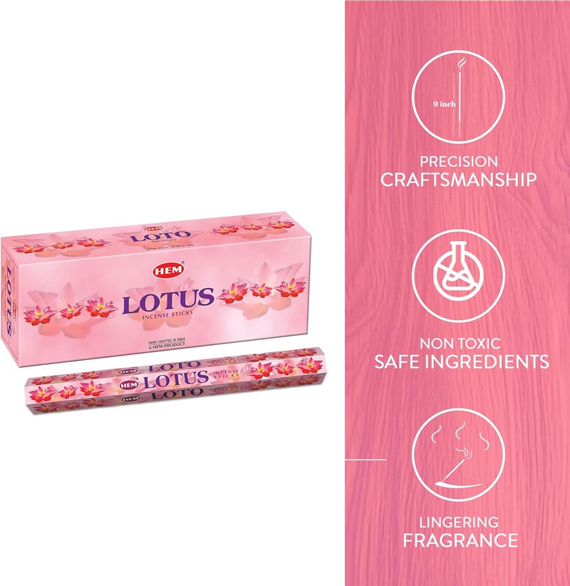 HEM Lotus Incense Sticks - Box of Six 20 Stick Tubes for Spirituality and Relaxation - Image 3