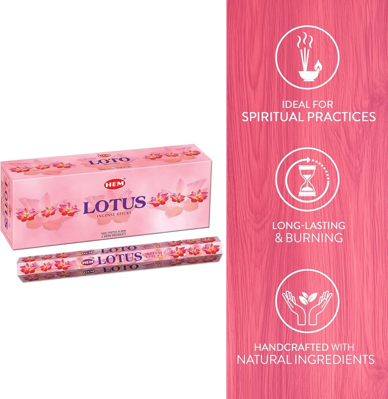 HEM Lotus Incense Sticks - Box of Six 20 Stick Tubes for Spirituality and Relaxation - Image 4