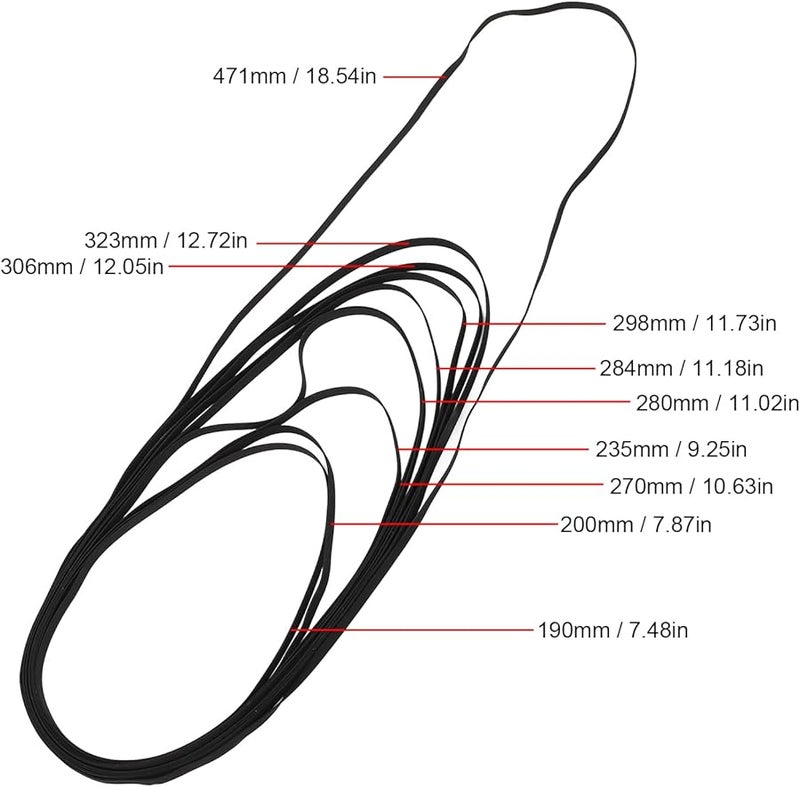 10 قطعة من حزام الطاولة الدوارة من المطاط للاستبدال للجرامافون ومشغل الأقراص المضغوطة وأقراص الفيديو الرقمية - Image 4
