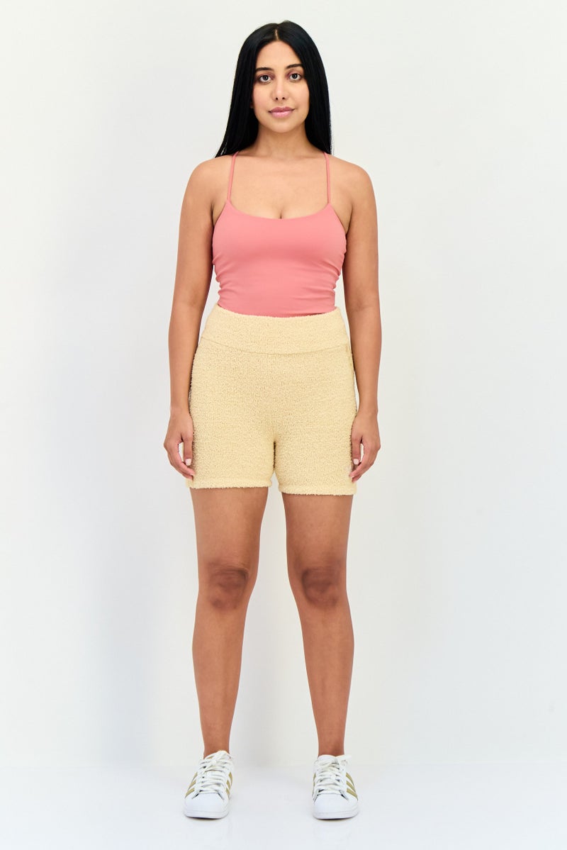 adidas Originals Women Sportswear Fit Outdoor Shorts, Beige - Image 4
