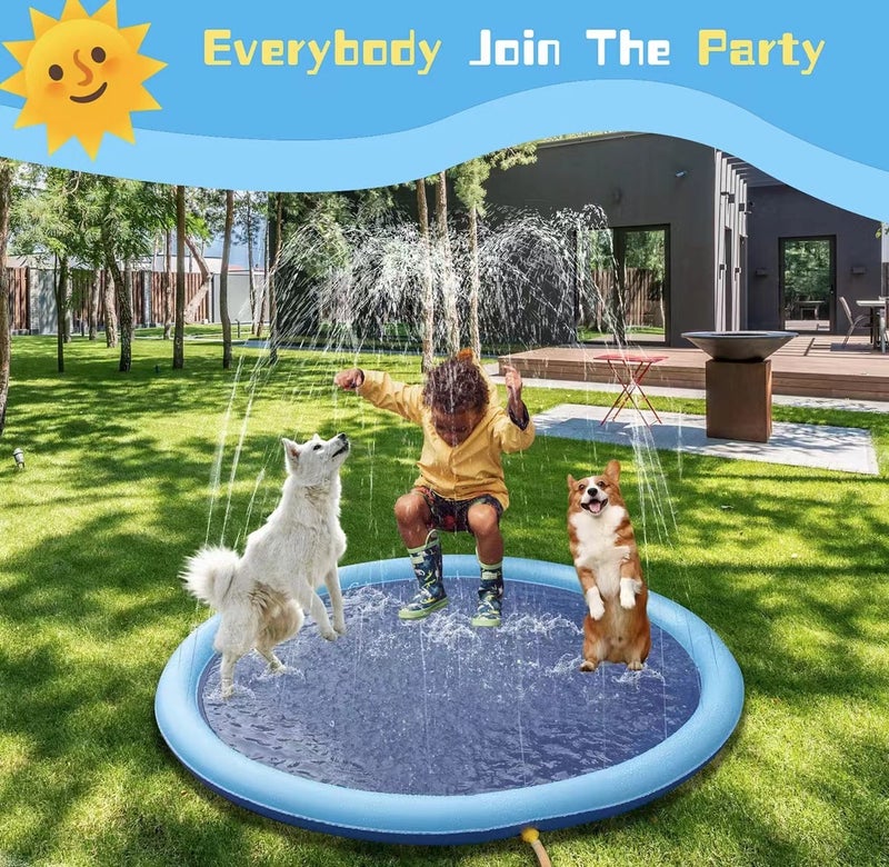 Thickened PVC Inflatable Pet Water Play Mat - Outdoor Bathing and Splash  Pad - Image 1
