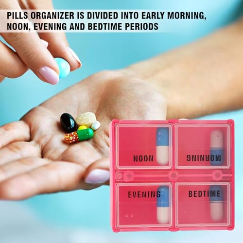 Bulfyss 7 Color Pill Box Medicine Storage Case Container Holder Weekly 7 Day Pill Organizer with Lid - Image 5