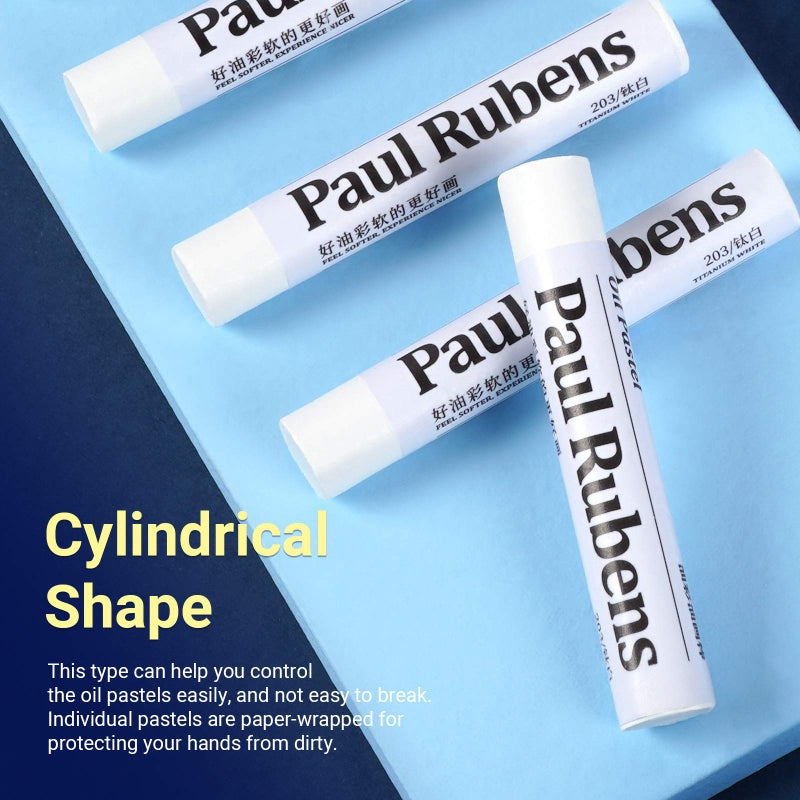 Paul Rubens White Oil Pastels (6-Pack) - Ultra-Soft & Blendable - Perfect for Clouds, Waves, Snow Highlights and Color Mixing - Pastel Sticks for Painting Techniques - Image 2