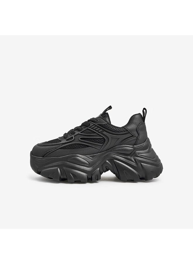 Tata Dad Shoes Women's Casual Shoes Thick-soled Heightening Shoes Summer Sneakers Black Size 39 - Image 5