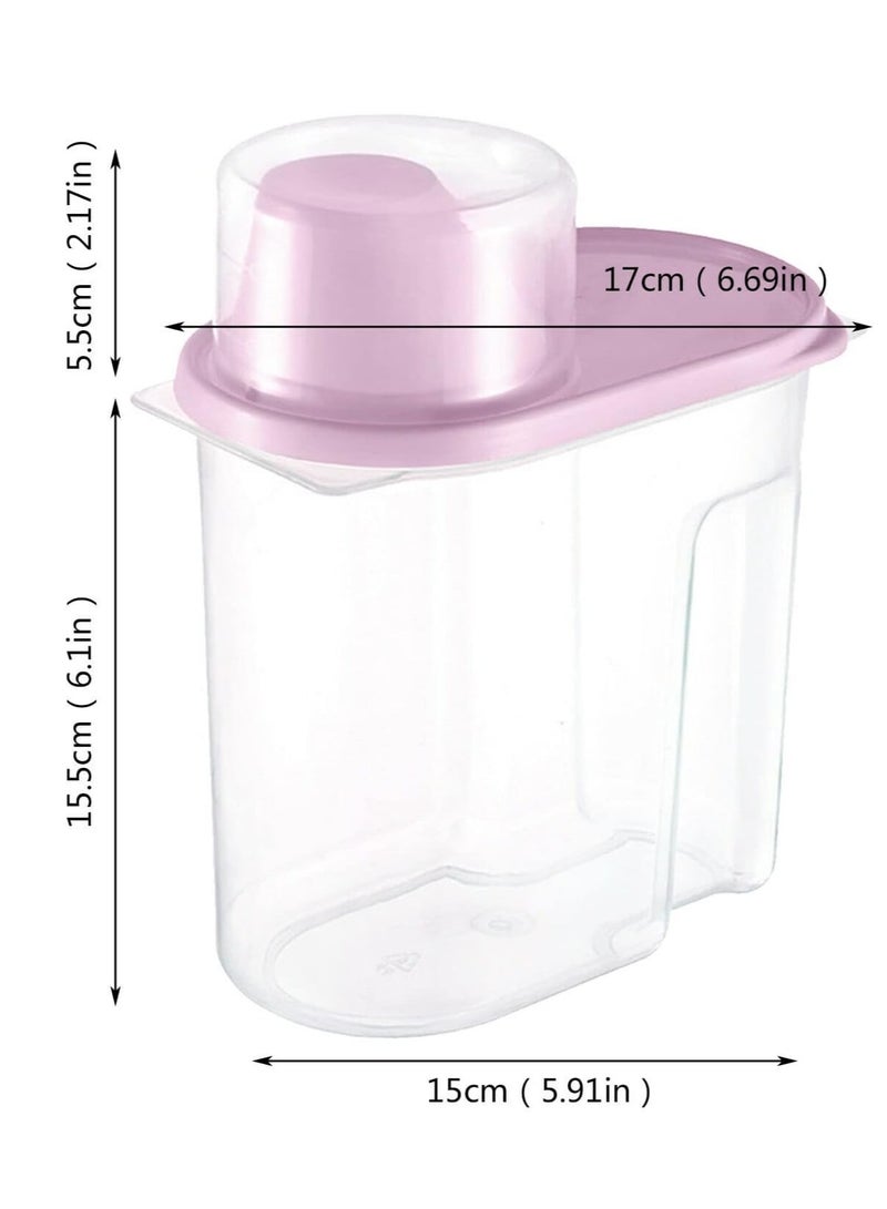 راكسوم مجموعة علب حبوب من 8 قطع | 4 عبوات سعة 2.5 لتر + 4 عبوات سعة 2 لتر، محكمة الغلق لتخزين الطعام | صندوق/موزع أرز بلاستيكي خالٍ من مادة BPA + كوب قياس وفوهة صب - Image 3