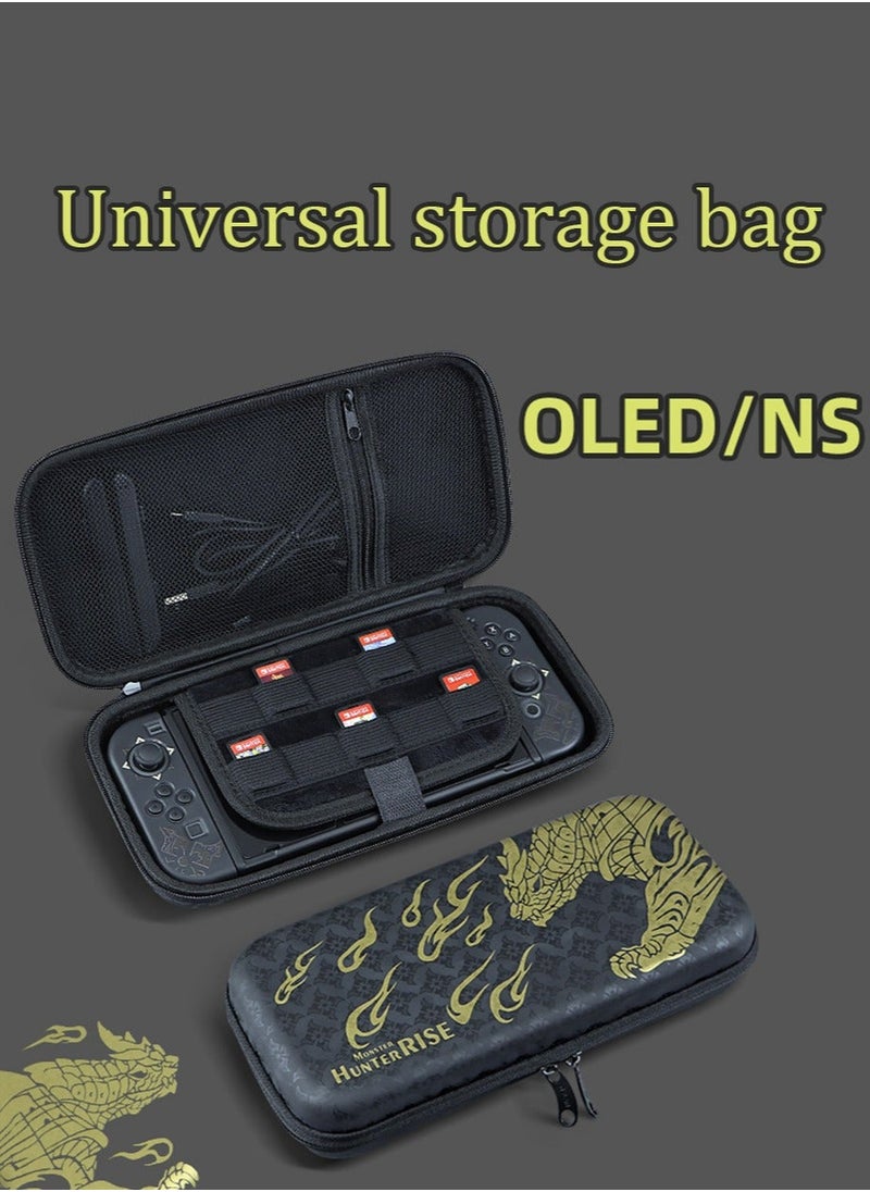 Generic - Carrying Case Compatible with Nintendo Switch OLED  Gaming Case with 10 Game Cards Holders, Portable Hardshell Protective Storage Bag Waterproof Console Accessories Case（MONSTER HUNTER WORLD） - Image 1