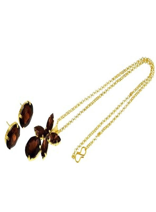 Weldecor Traditional Chain Pendent with Earring for Girl and Women's