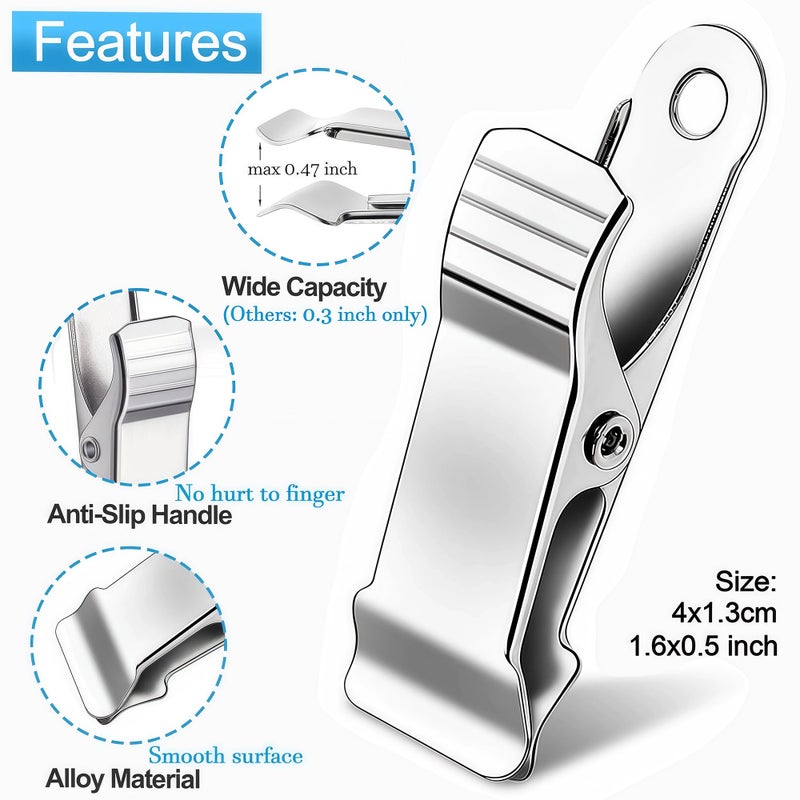 AVERZELLA 20 Pcs Small Metal Clips Spring Mini Clamps for Crafts, Metal Clamps for Baking, Stainless Steel Small Clips for Backdrop Office Paper Hanging Lights, Spring Clamps Alligator Clips - Image 2