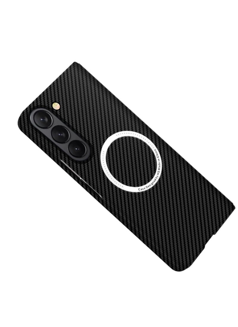 Aookay Case for Samsung Galaxy Z Fold 6 Case, Carbon Fiber Pattern Slim Shockproof Anti-Drop Case for Z Fold 6 [No Front Screen Protector] (Black)  - Image 1