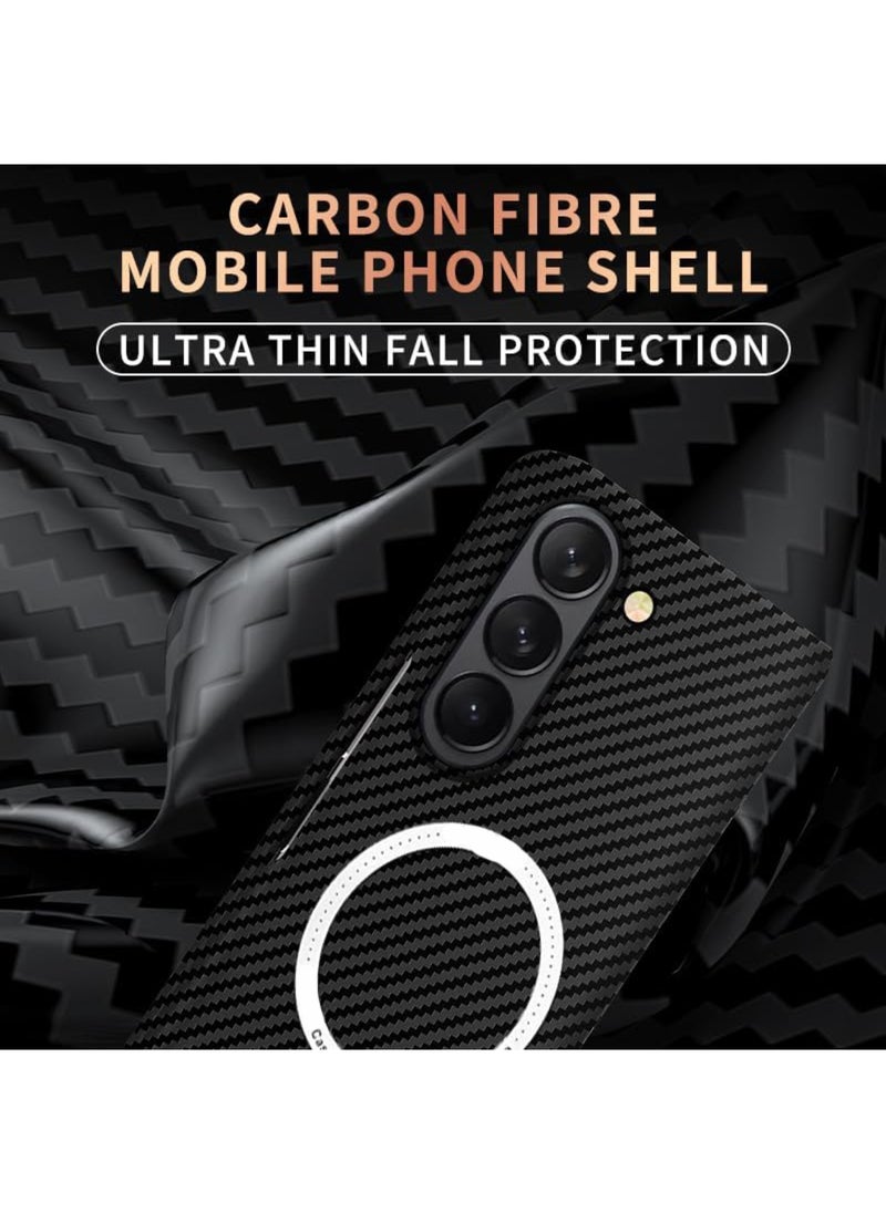 Aookay Case for Samsung Galaxy Z Fold 6 Case, Carbon Fiber Pattern Slim Shockproof Anti-Drop Case for Z Fold 6 [No Front Screen Protector] (Black)  - Image 3