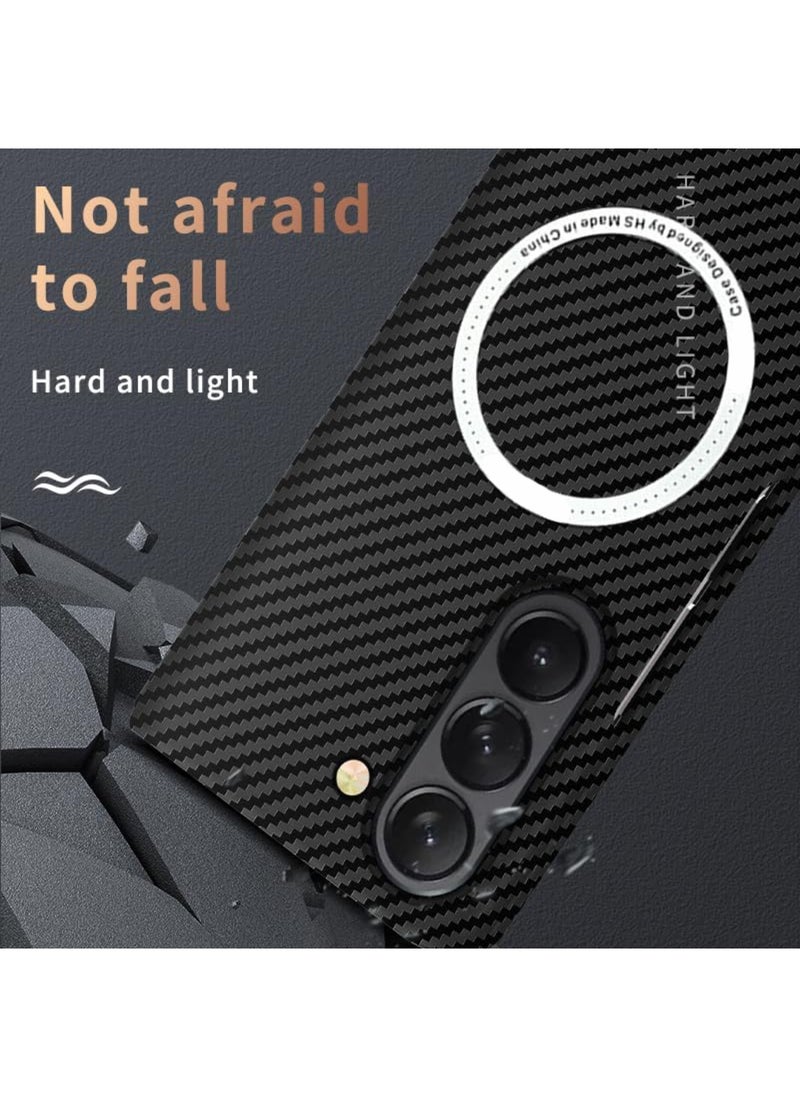 Aookay Case for Samsung Galaxy Z Fold 6 Case, Carbon Fiber Pattern Slim Shockproof Anti-Drop Case for Z Fold 6 [No Front Screen Protector] (Black)  - Image 5