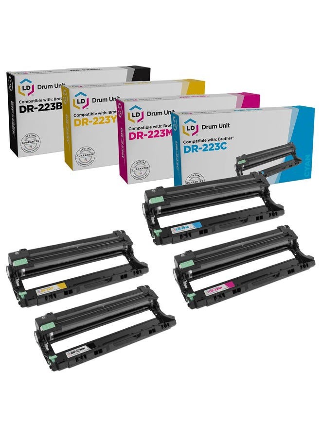 LD Products وحدات أسطوانة بديلة متوافقة لطابعة Brother DR-223 (أسود، أزرق، أرجواني، أصفر، 4 عبوات) - Image 1