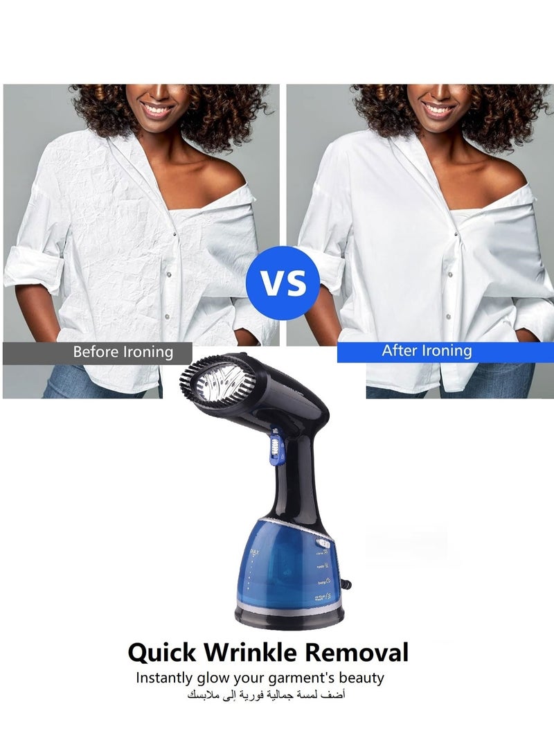 فايماي مكواة بخار للملابس، مكواة بخار للملابس للاستخدام المنزلي والسفر، مكواة بخار محمولة صغيرة الحجم وقابلة للحمل، مكواة بخار للملابس بقوة 1500 واط، مزيلة لتجاعيد الأقمشة مع خزان مياه كبير السعة - مكواة بخار (أسود فاتح) - Image 2