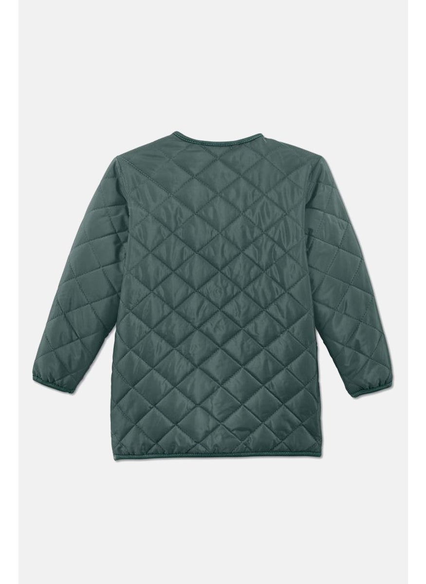 Tchibo - Toddlers Girl Quilted Long Sleeve Jacket, Olive - Image 1