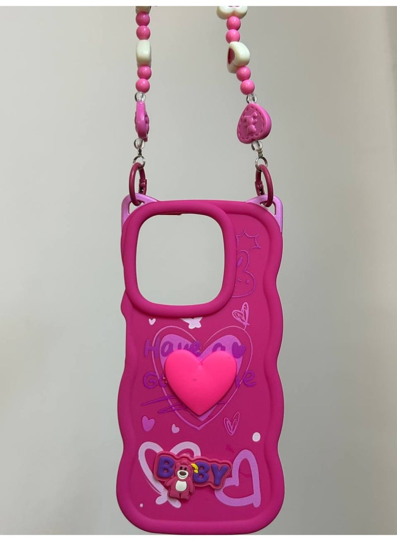 A new cartoon-designed back cover in the shape of a heart with the word BABY on it, compatible with the Honor X6C phone. - Image 2