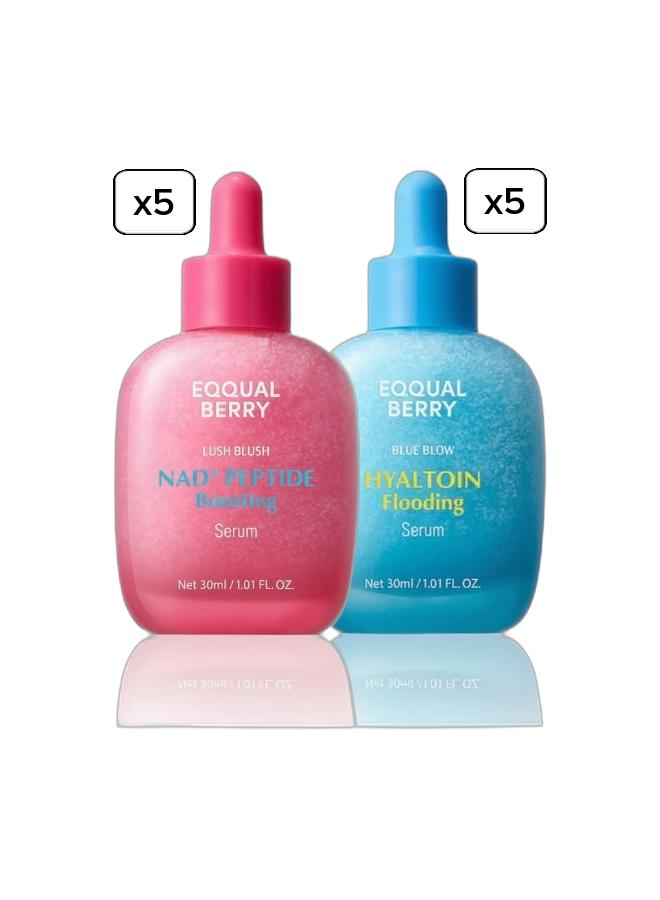 eqqualberry NAD+ Peptide Boosting Serum 30ml – Anti-Aging, Skin Repair, Hydrating & Firming Face Serum for Wrinkles, Fine Lines, and Youthful Glow & Hyaltoin Flooding Serum 30ml | Deep Hydrating & Soothing Face Serum | Intense Moisture Boost, Skin Barrier Care & Plump Glow Bundle - Image 1