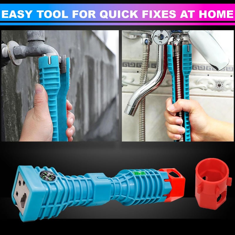 amiciTools 24 In 1 Wrench, Multi-Functional Plumbing Faucet And Under Sink Confined Area Installation Tool For Toilet/Sink/Kitchen Sinks - Open End - Image 2