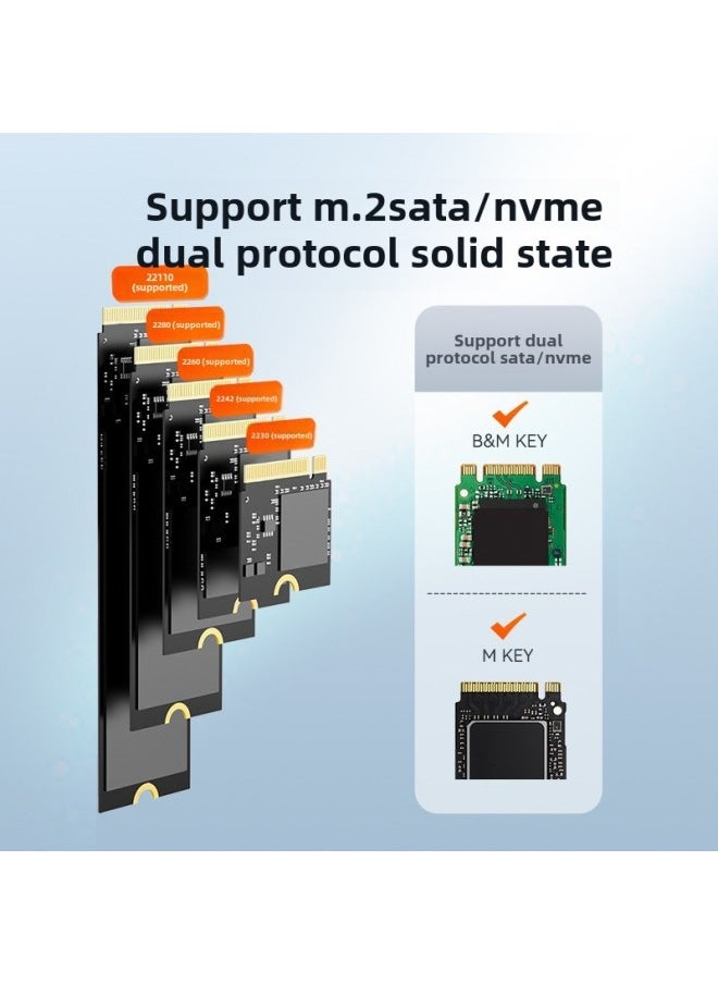 ماركة غير محددة صندوق القرص الصلب Maiwo M.2 NVMe Ssd الحالة الصلبة Pcie الخارجية للقراءة/الكتابة لقاعدة القرص الصلب Ngff Easy Drive كابل K1698P-اللون: K1698P2-نموذج رمادي [يدعم بروتوكولات NVME/NGFF المزدوجة]]  - Image 1