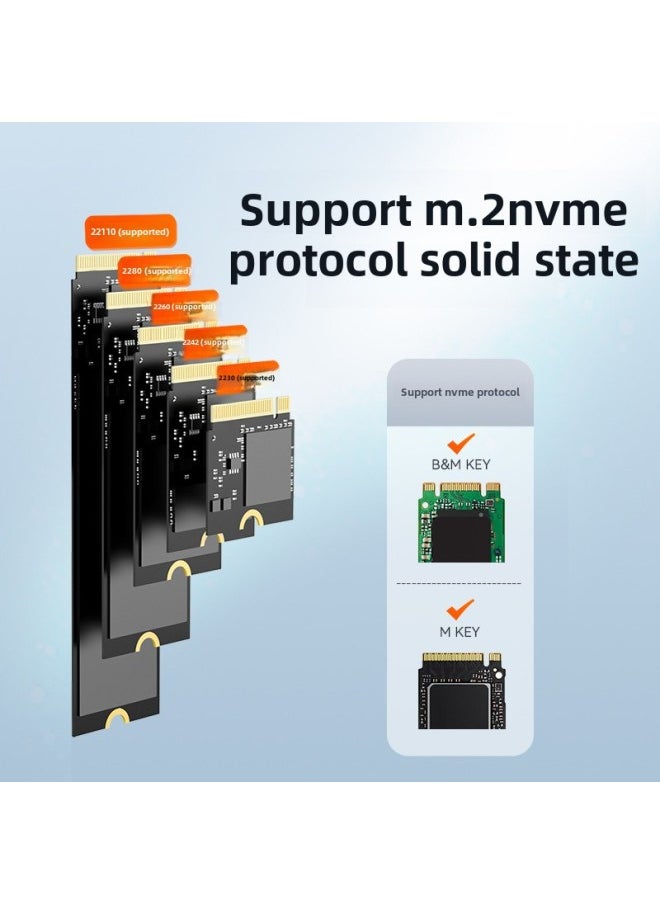 ماركة غير محددة صندوق القرص الصلب Maiwo M.2 NVMe Ssd الحالة الصلبة Pcie الخارجية للقراءة/الكتابة لقاعدة القرص الصلب Ngff Easy Drive كابل K1698P-اللون: K1698P2-نموذج رمادي [يدعم بروتوكولات NVME/NGFF المزدوجة]]  - Image 5