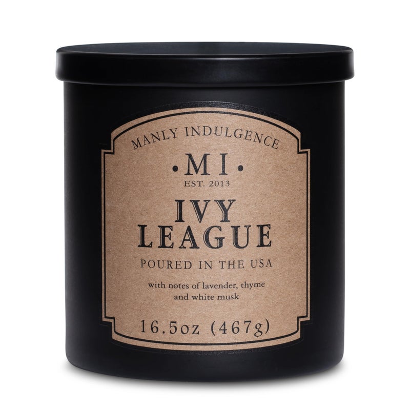 Manly Indulgence Ivy League Scented Candles for Men 165 oz Single Wick Fathers Day Candle 60H Burn Candles for Home Scented  Made in The USA