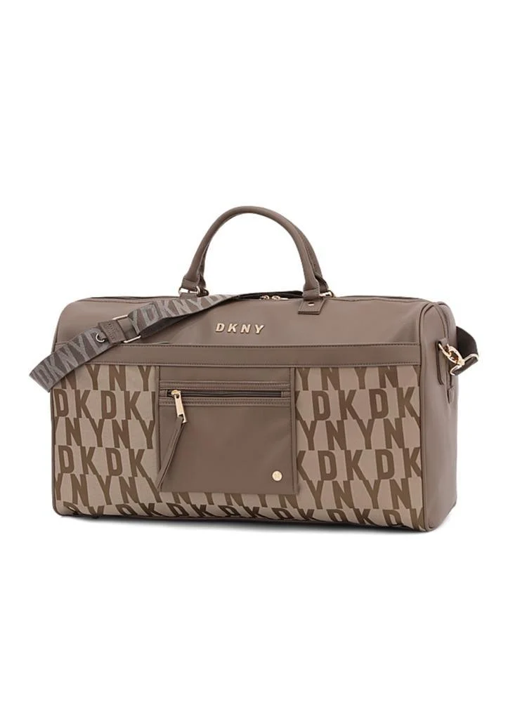 DKNY ICONIC Duffle Bags for Unisex | Ultra Lightweight Travel, Sports & Gym Duffle Bags Color TAUPE