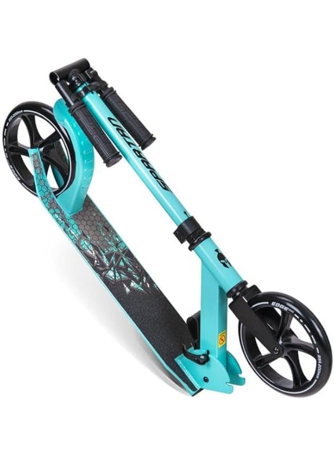 Spartan | Edge 200mm Folding Kick Scooter | for Kids & Teens Big PU Wheels, ABEC7 Performance Bearings, Adjustable Handlebar & QuickFold Frame, Rear Brake & Kickstand For (Teal) SP-7077 | Teal | Ages 8+ - Image 5