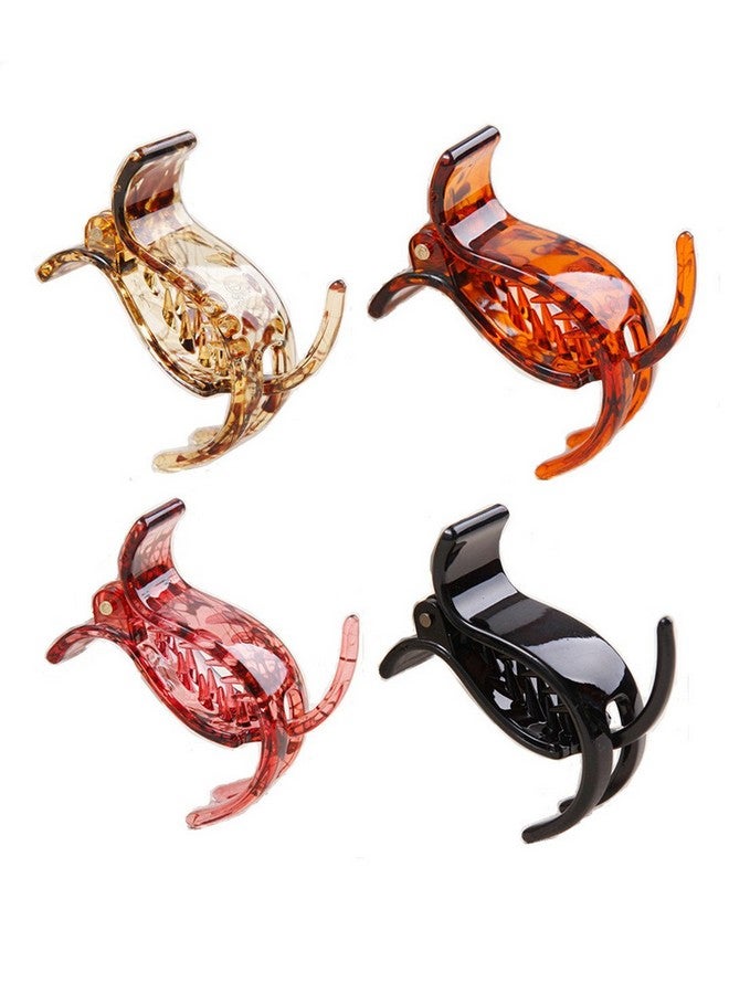 Prettyou 2.1 Inches Middle Size X Style Plastic Resin Hair Claw Clip For Women 4 Count - Image 1