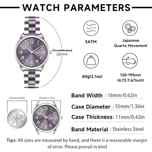 Asan Ge Women Watch Business Classic Stainless Number Quartz Female Watches for Lady Waterproof Easy to Read Fashion Female Wristwatch - Image 2