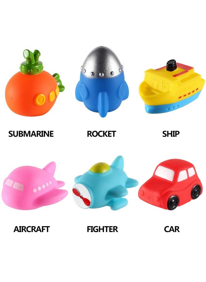 CHIMAGER - 6 Packs No Hole Boat Bath Toy Set, Light Up Changing Color In Water, Floating Rubber Bathtub Toys For Baby Toddler Infant Boy Girl Kid Play, Led Growing Pal In Shower Bathroom Tub Or Swimming Pool - Image 1