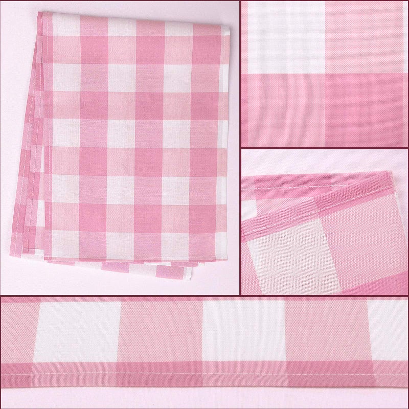 yuboo Pink Gingham Table Runner 72 Inches, Spring Pink and White Buffalo Check Plaid Table Cloth for Gingham Party Supplies, Rustic Farmhouse Wedding Birthday Valentine's Day Home Table Decorations - Image 5
