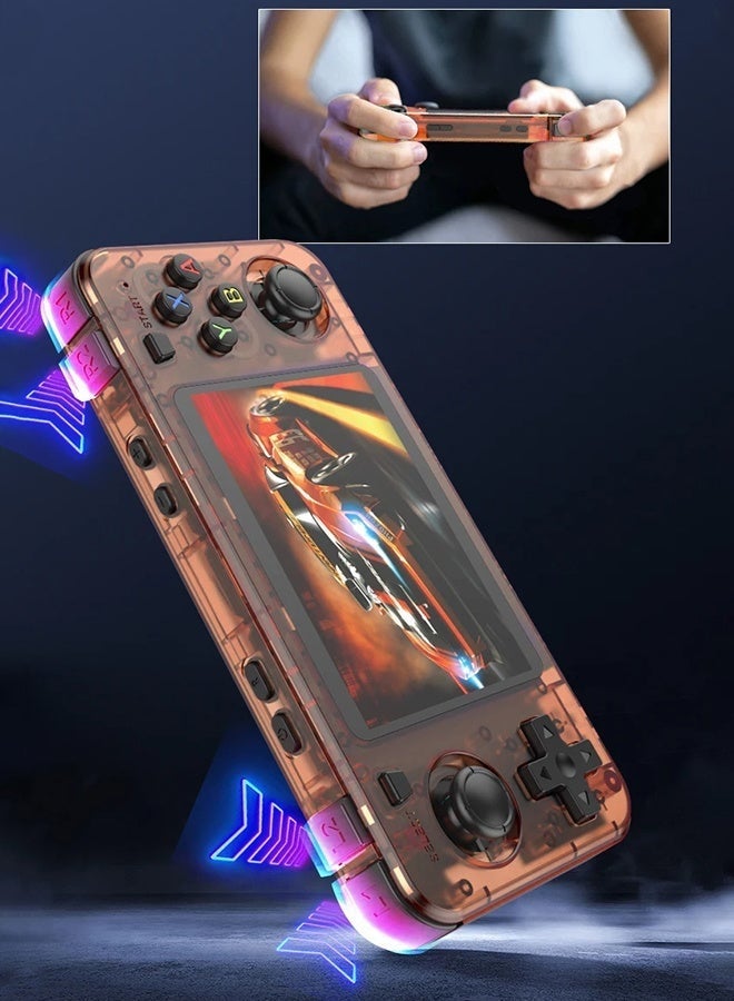 AMPOWN R36H Retro Handheld Game Console with Open Source Linux System,Cortex-A35 CPU, 128GB TF card comes with over 30,000 classic games,3.5-inch IPS Screen Portable Classic Handheld Game Console-Orange - Image 4
