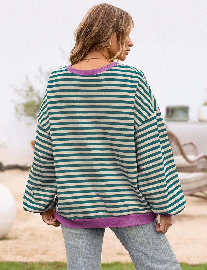 TARSE Oversized Hoodie for Women Comfort Colors Top Trendy Sweatshirt Crewneck Pullover Malachite Green - Image 3