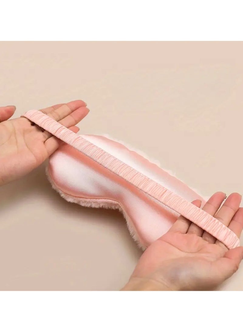 Plush Sleep Eye Mask – Ultra-Soft Faux Fur, Comfortable Fluffy Eye Mask with Elastic Strap for Boys, Girls & Kids, Travel & Nap Essential (Pink) - Image 4