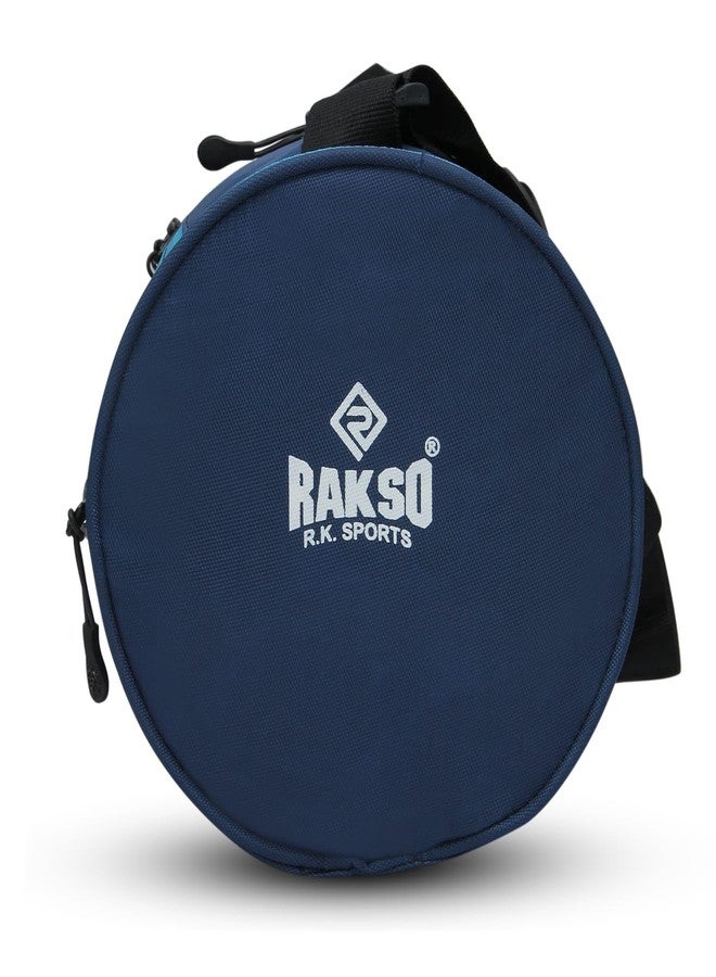 Rakso حقيبة رياضية من راكسو، مصنوعة من البوليستر، لون أزرق سماوي، للرجال والنساء، حقيبة رياضية سوداء عصرية، حقيبة كتف - Image 5