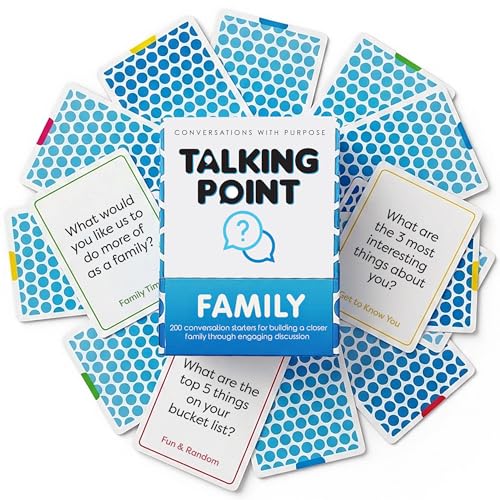 TALKING POINT CARDS 200 Family Conversation Cards Put Down The Phones Connect with Family Get to Know Each Other Better with Meaningful Talk Let Kids Express Themselves Great for Dinner Table Road Trips - Image 1