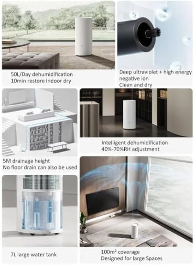 Xiaomi Smart Dehumidifier, 20L Daily Capacity, Smart Operation, 5 Noise-Reduction Designs CSJO111DM White - Image 3