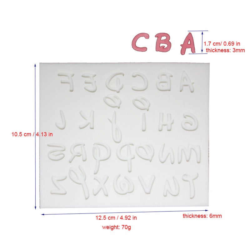 LVDGE Stylish English Alphabets/Letters & Numbers Silicone Molds For Fondant Cake  Gum paste  Chocolate  DIY Cake Decorations (Cartoon) - Image 3