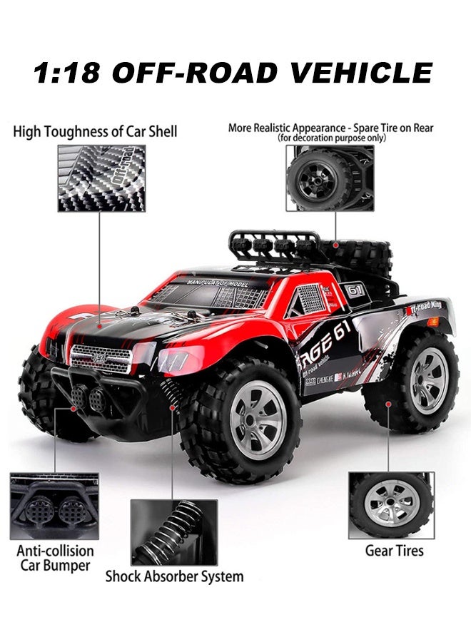 1:18 Scale RC Truck, 4x4 Off-Road Fast Electric Hobby Grade Short Course RC Car with 1 Rechargeable Battery - Image 3