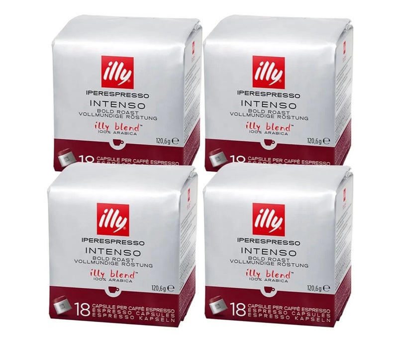 Illy كبسولات قهوة illy Iperespresso Intenso – تحميص داكن، غنية الجسم 100% أرابيكا، كبسولات فردية – عبوة من 4 - Image 1