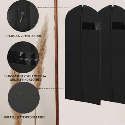 Kimmama Dress Bags for Gowns, Garment Bags for Hanging Clothes, Garment Protector Cover for Hanging Wedding Dress, Suit, Dance Costumes, Coat, PEVA, Grey, 60x167cm - Image 4