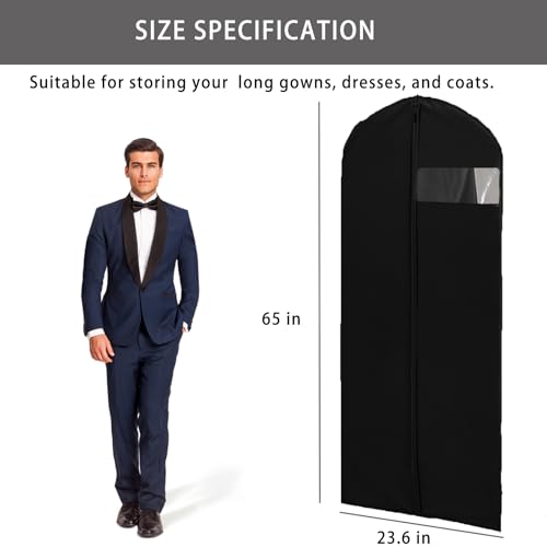 Kimmama Dress Bags for Gowns, Garment Bags for Hanging Clothes, Garment Protector Cover for Hanging Wedding Dress, Suit, Dance Costumes, Coat, PEVA, Grey, 60x167cm - Image 2