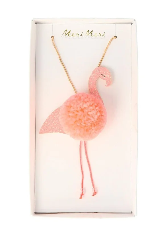 Meri Meri Flamingo Pompom Necklace