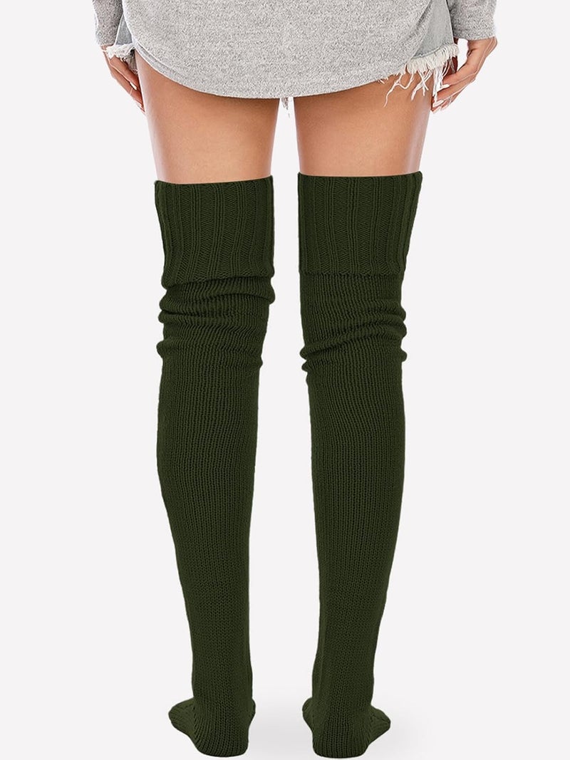 SherryDC Women's Cable Knit Thigh High Socks Winter Boot Stockings Extra Long Over Knee High Leg Warmers - Image 3