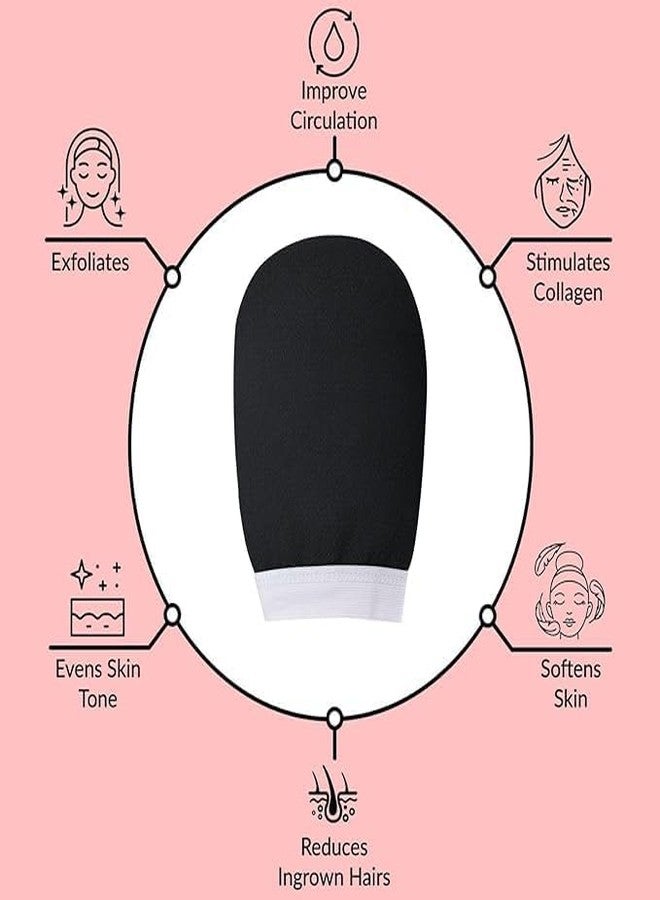 FLERIFIC Exfoliating bath Glove For Dead Skin Body | Scrub Glove For Dead Skin Black| Gentle on the Skin | Improves circulation stimulates | Unisex | Easy to Use - Image 5
