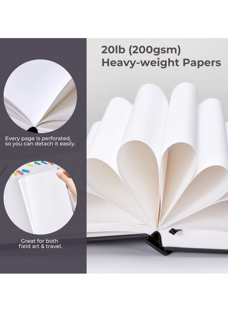 Ohuhu Ohuhu Sketchbook Marker Paper Pad: 8.3"x11.7" (210mm x 297mm) Large Art Sketch Book Drawing Papers 78 Sheets/156 Pages 120LB/200GSM Hardcover Sketching Books for Markers Sketchpad  - Image 3