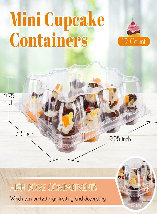 NPLUX 12 Count Mini Cupcake Containers 20 Pack Cupcake Holder with Detachable Tall Dome Lids Mini Plastic Stackable Cupcake Boxes for 240 Cupcakes, BPA Free - Image 2