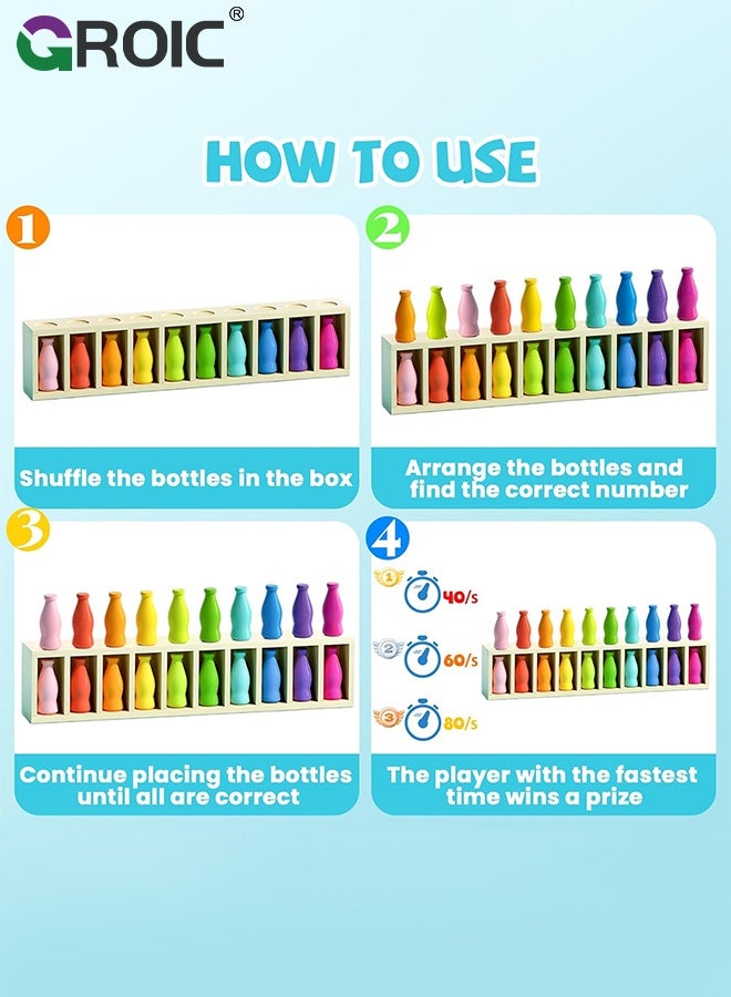 GROIC Bottle Color Match Game, Fun Family Board Game for Kids 8-12, 2-4 Player Bottle flip Game for Kids and Adults with 20 bottles - Image 3