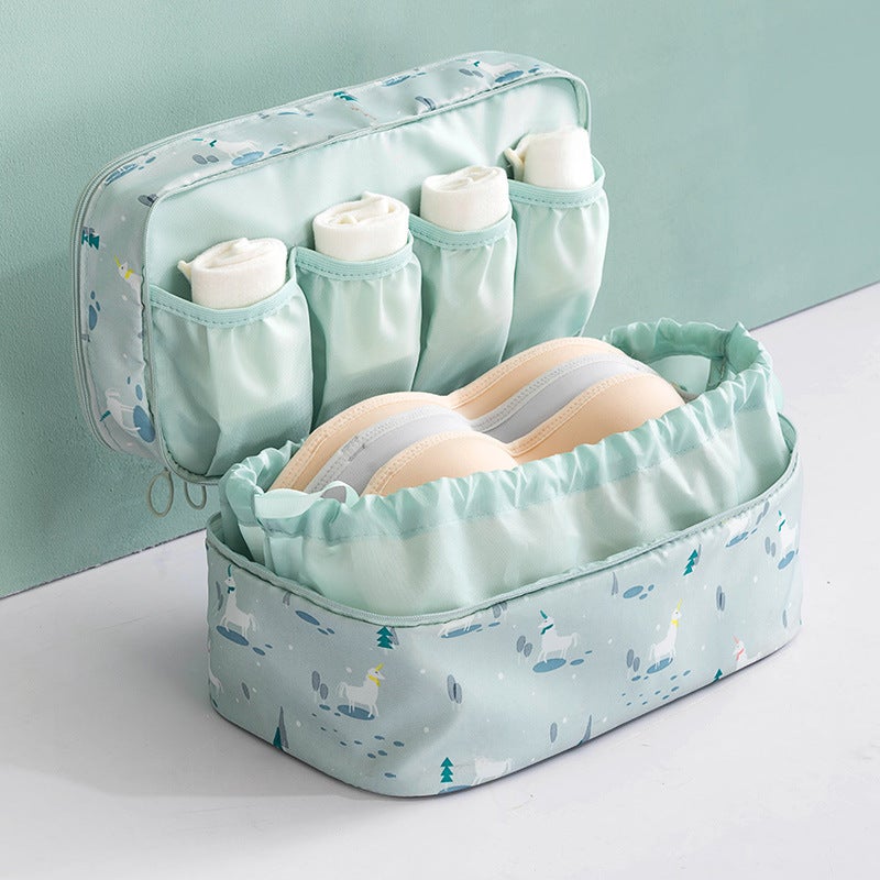 Underwear bag storage bag clothes bag travel portable storage bag underwear bra bag multifunctional clothing organizing bag(Unicorn-Private Drawstring) - Image 4