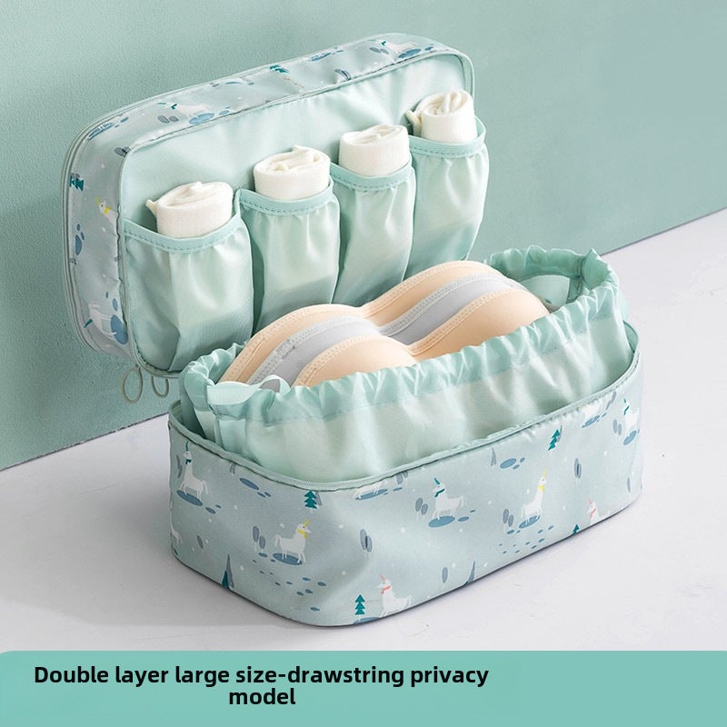 Underwear bag storage bag clothes bag travel portable storage bag underwear bra bag multifunctional clothing organizing bag(Unicorn-Private Drawstring) - Image 1