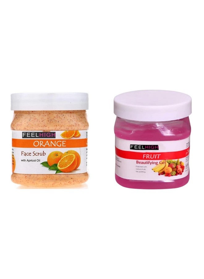 Feelhigh Face and Body Orange Scrub 500ml And Gel 500ml -Skin care Products (OrangscrbAndFrutgel) - Image 1